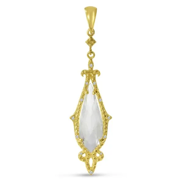 14K Yellow Gold Special Cut White Topaz and Diamond Pendant Ambassador Diamond Jewelers Tucson, AZ