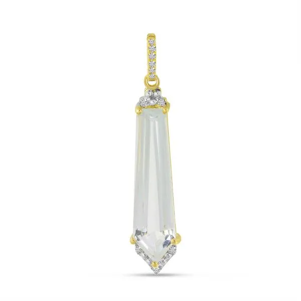 14K Yellow Gold Special Cut White Topaz and Diamond Pendant Ambassador Diamond Jewelers Tucson, AZ