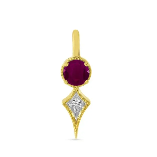 14K Yellow Gold Ruby and Diamond Birthstone Pendant Ambassador Diamond Jewelers Tucson, AZ