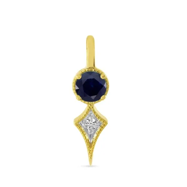 14K Yellow Gold Sapphire and Diamond Birthstone Pendant Ambassador Diamond Jewelers Tucson, AZ