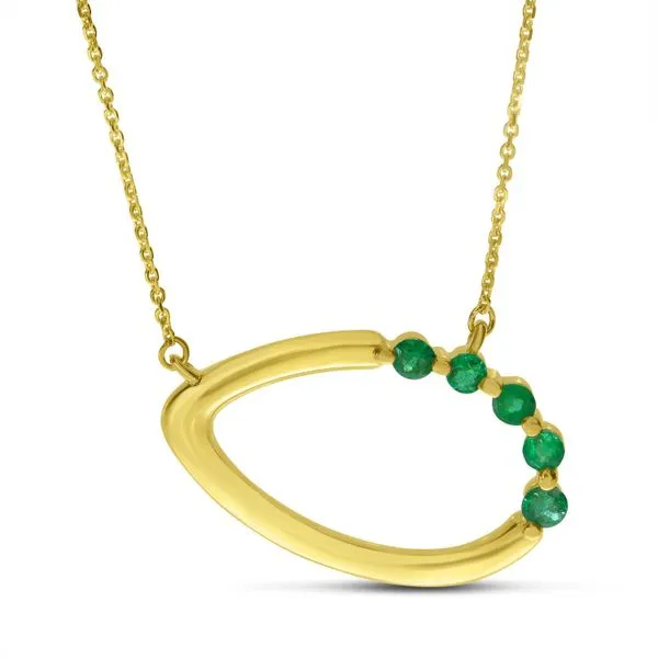 14K Yellow Gold Precious Emerald Open Space Necklace Davidson Jewelers East Moline, IL