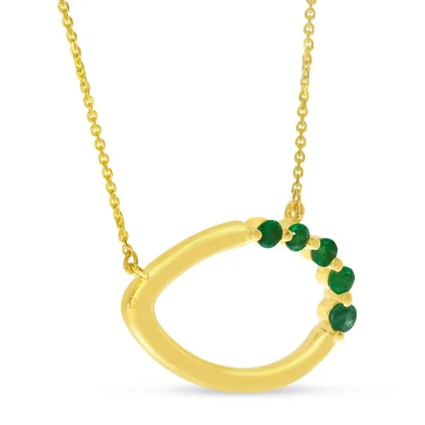 14K Yellow Gold Precious Emerald Open Space Necklace Image 2 Clater Jewelers Louisville, KY