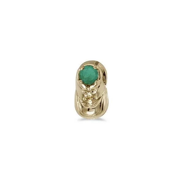 14k Yellow Gold Round Emerald Baby Bootie Pendant Ambassador Diamond Jewelers Tucson, AZ