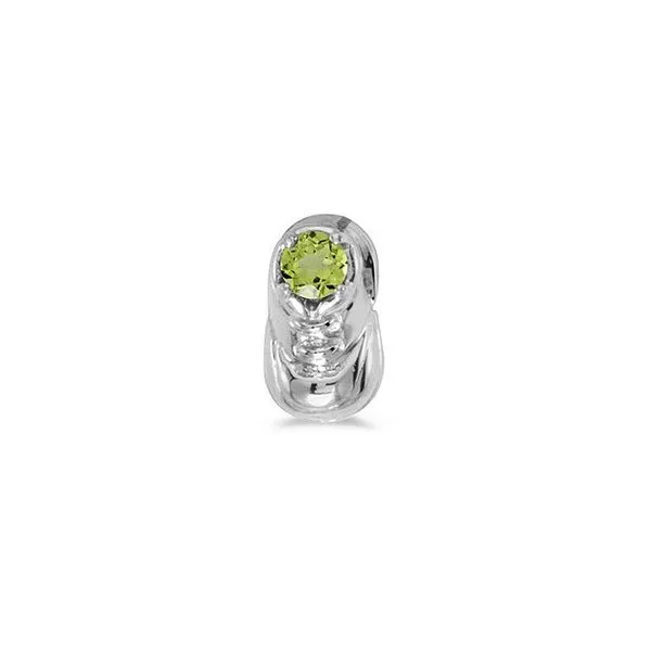 14k White Gold Round Peridot Baby Bootie Pendant Ambassador Diamond Jewelers Tucson, AZ