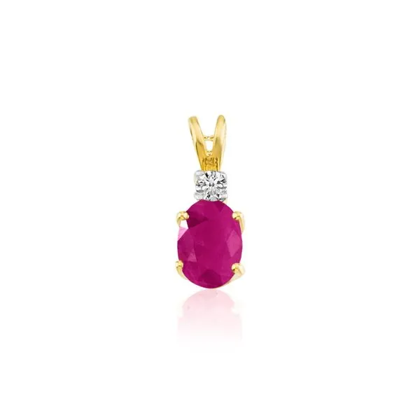 14K Yellow Gold Oval Pink Tourmaline and Diamond Pendant Ambassador Diamond Jewelers Tucson, AZ