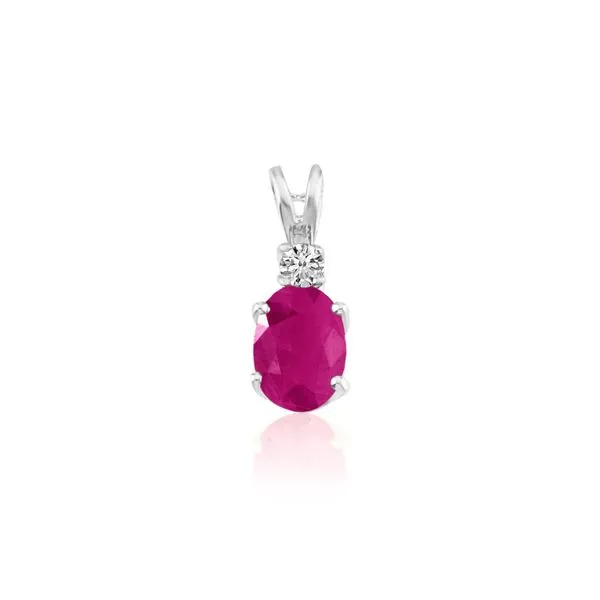14K White Gold Oval Pink Tourmaline and Diamond Pendant Ambassador Diamond Jewelers Tucson, AZ