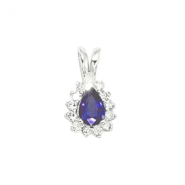 14K White Gold Pear Tanzanite and Diamond Pendant Ambassador Diamond Jewelers Tucson, AZ
