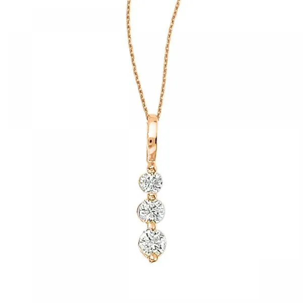 14K Rose Gold 0.25 Ct Three Stone Diamond Pendant Moseley Diamond Showcase Inc Lexington, SC