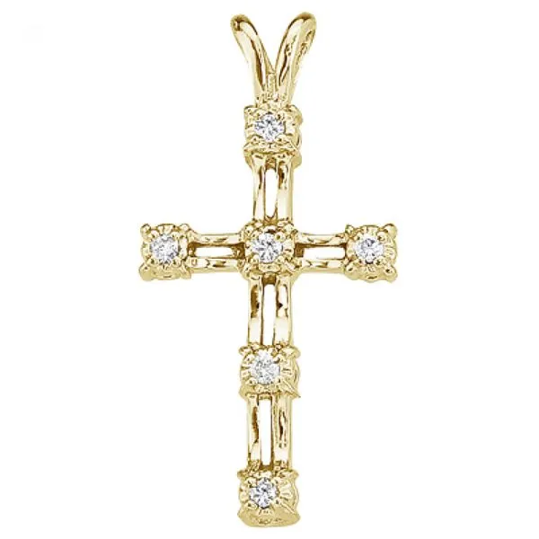 14K Yellow Gold Diamond Cross Pendant Ambassador Diamond Jewelers Tucson, AZ