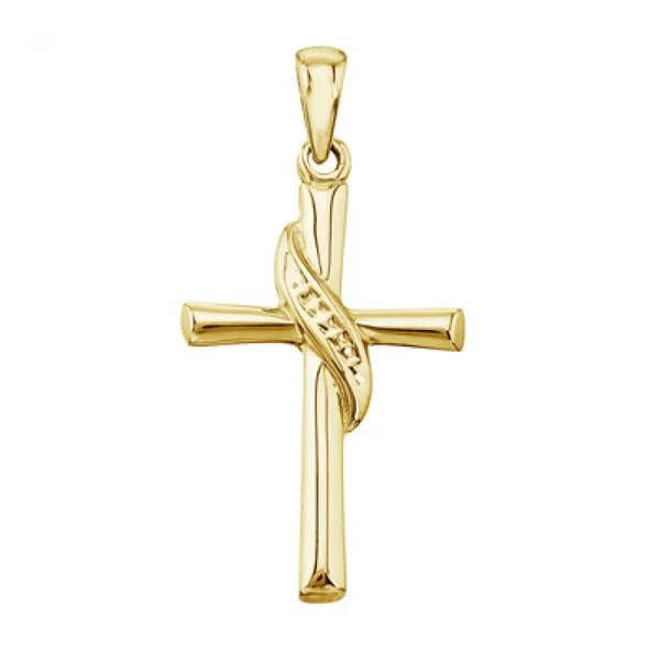 14K Yellow Gold Swirl Cross Pendant Ambassador Diamond Jewelers Tucson, AZ