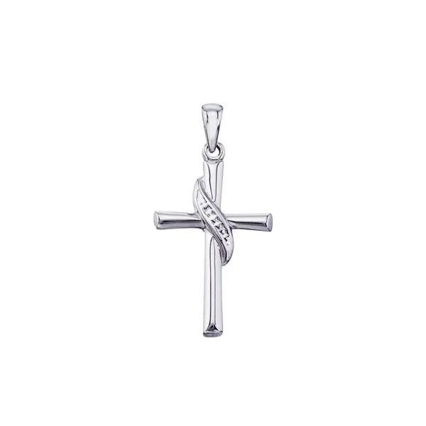 14K White Gold Swirl Cross Pendant Ambassador Diamond Jewelers Tucson, AZ