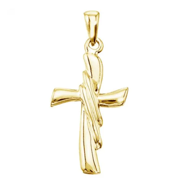 14K Yellow Gold Modern Cross Pendant Ambassador Diamond Jewelers Tucson, AZ