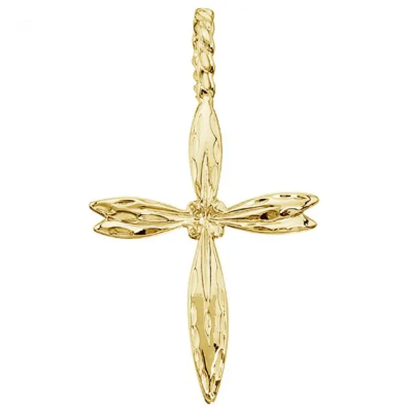 14K Yellow Gold Braided Cross Pendant J. Meredith Jewelers Delafield, WI