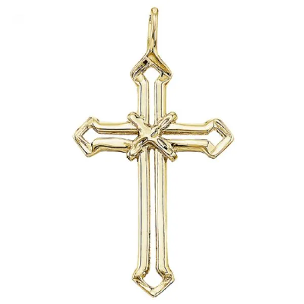14K Yellow Gold Open Cross Pendant Ambassador Diamond Jewelers Tucson, AZ
