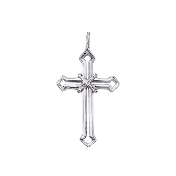 14K White Gold Open Cross Pendant Ambassador Diamond Jewelers Tucson, AZ