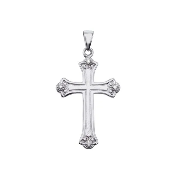 14K White Gold Diamond Cross Pendant Ambassador Diamond Jewelers Tucson, AZ