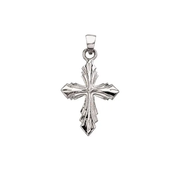 14K White Gold Leaf Cross Pendant Ambassador Diamond Jewelers Tucson, AZ