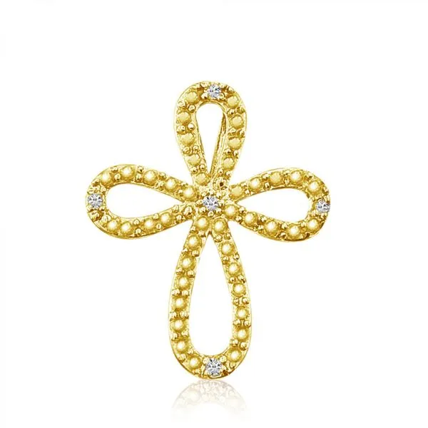 14k Yellow Gold Open Diamond Cross Pendant Ambassador Diamond Jewelers Tucson, AZ