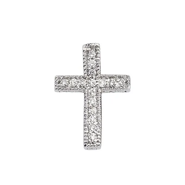 14K White Gold Diamond Scroll Cross Pendant Ambassador Diamond Jewelers Tucson, AZ