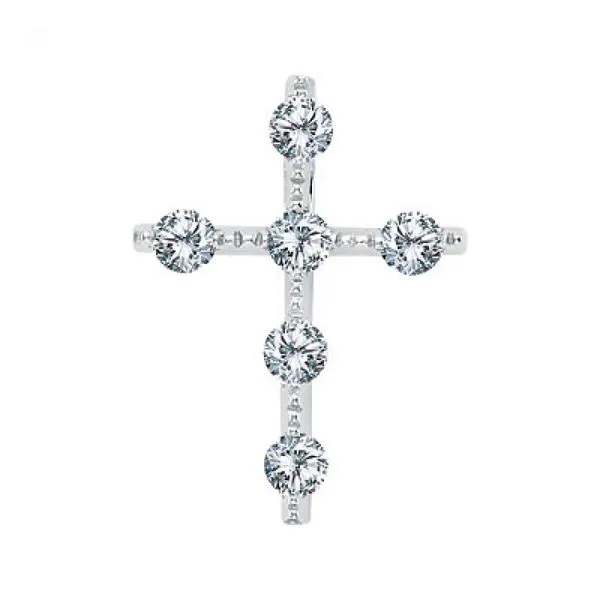 14K White Gold Diamond Cross Pendant Ambassador Diamond Jewelers Tucson, AZ