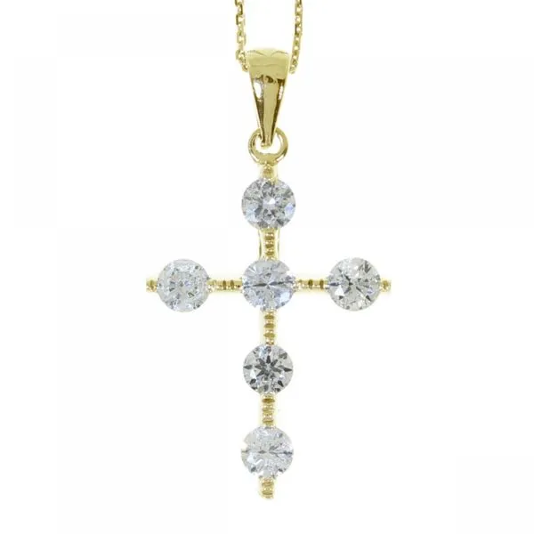 14k Yellow Gold Diamond Cross Pendant Ambassador Diamond Jewelers Tucson, AZ