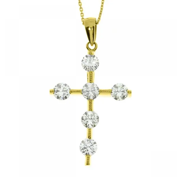 14k Yellow Gold Diamond Cross Pendant Ambassador Diamond Jewelers Tucson, AZ