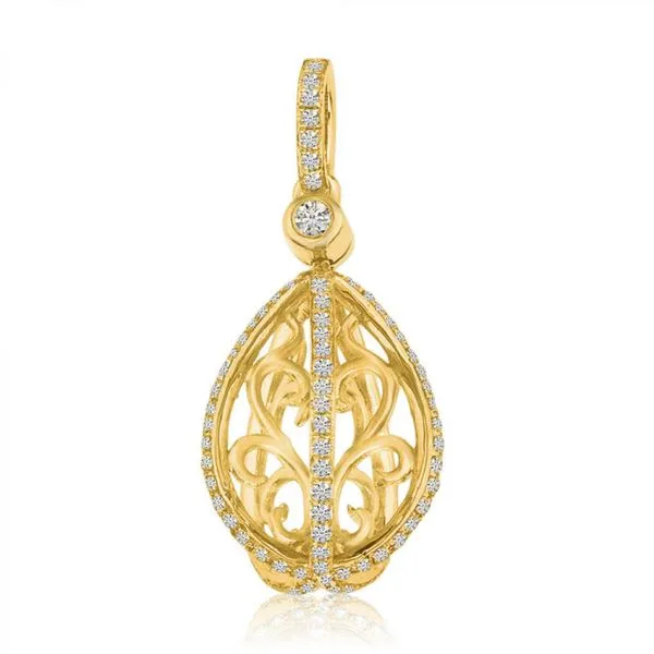 14K Yellow Gold Pear Diamond Cage Pendant Dahlkemper's Jewelry Connection Erie, PA