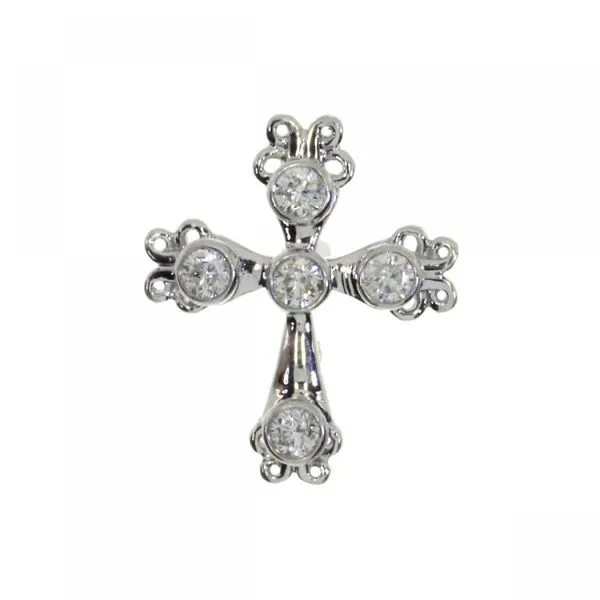 14K White Gold .25 Ct Diamond Bezel Fashion Cross Ambassador Diamond Jewelers Tucson, AZ