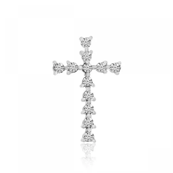 14K White Gold .12 CT Small Diamond Cross Pendant Ambassador Diamond Jewelers Tucson, AZ