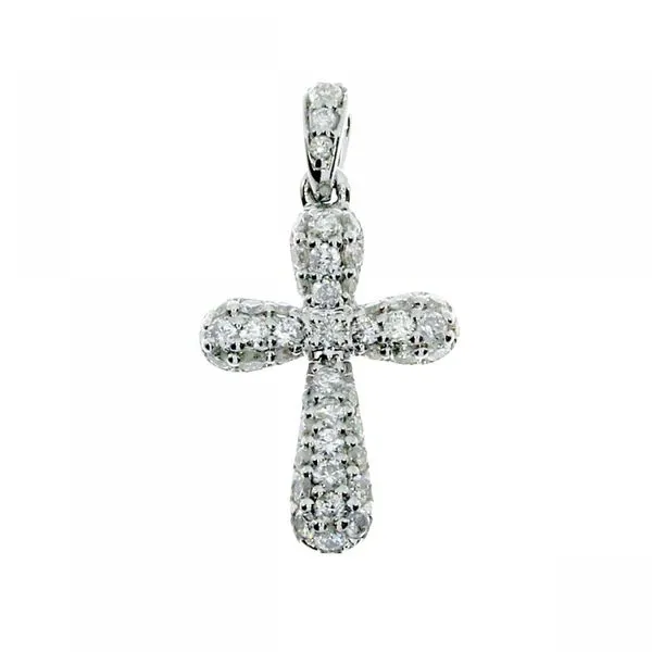14K White Gold Diamond Pave Fashion Cross Pendant Ambassador Diamond Jewelers Tucson, AZ