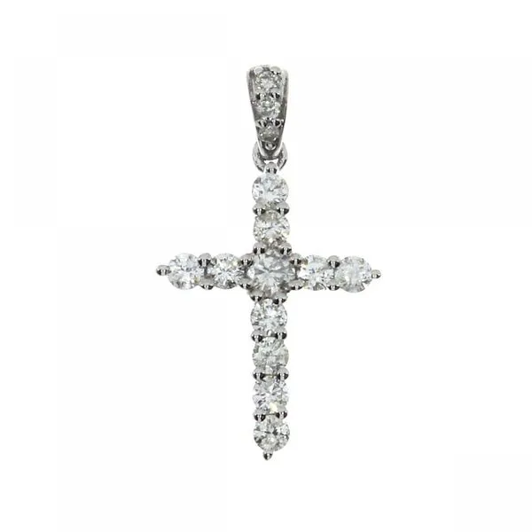 14K White Gold Diamond Cross Pendant Ambassador Diamond Jewelers Tucson, AZ