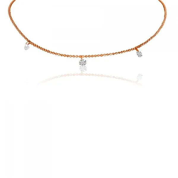 14K Rose Gold Diamond By the Yard .30 Ct Dashing Diamond 16 inch Necklace Ambassador Diamond Jewelers Tucson, AZ