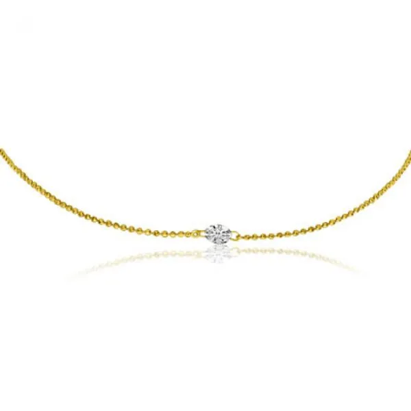 14K Yellow Gold 16 inch Single .25 Ct Diamond by the Yard Dashing Diamond Necklace Ambassador Diamond Jewelers Tucson, AZ