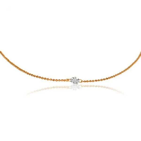 14K Rose Gold 18 inch Single .25 Ct Diamond by the Yard Dashing Diamond Necklace Rick's Jewelers California, MD