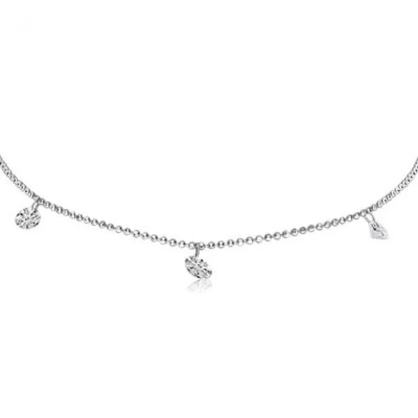 14K White Gold 3 Stone .55 Ct Dashing Diamond 18 inch Necklace Ambassador Diamond Jewelers Tucson, AZ