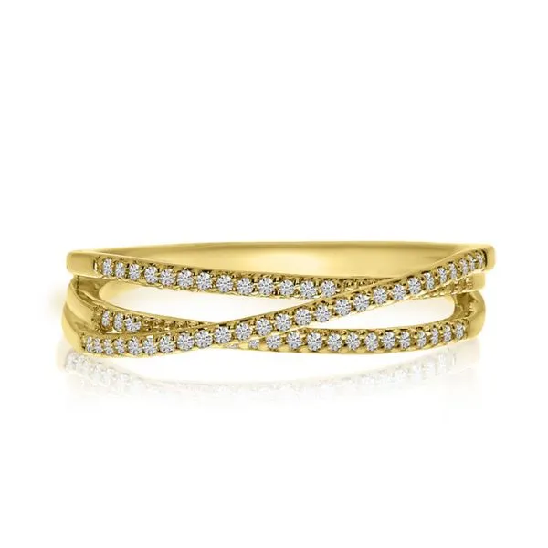 14K Yellow Gold Diamond Overpass Stackable Ring Atlanta West Jewelry Douglasville, GA