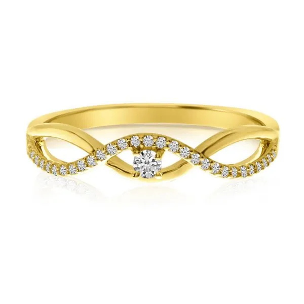 14K Yellow Gold Diamond Wave Stackable Ring Ambassador Diamond Jewelers Tucson, AZ