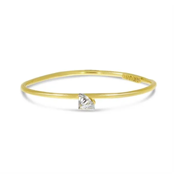 14K Yellow Gold Dashing Diamond Pierced Diamond Wire Ring Ambassador Diamond Jewelers Tucson, AZ
