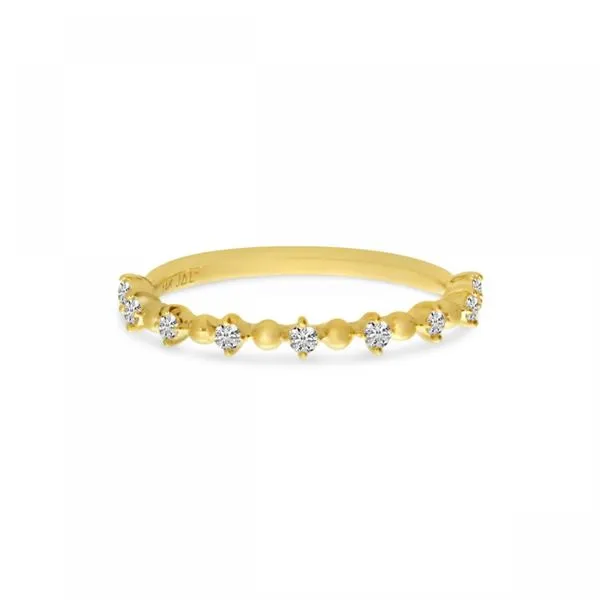 14K Yellow Gold Diamond Beaded Stackable Ring Ambassador Diamond Jewelers Tucson, AZ
