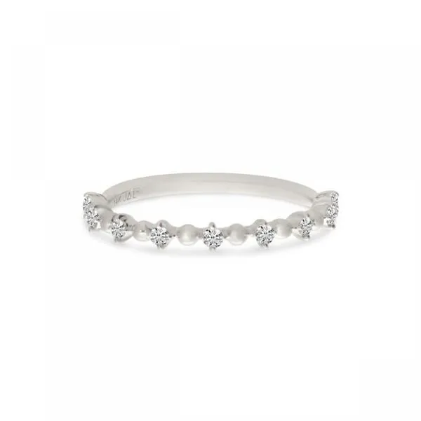 14K White Gold Diamond Beaded Stackable Ring Ambassador Diamond Jewelers Tucson, AZ