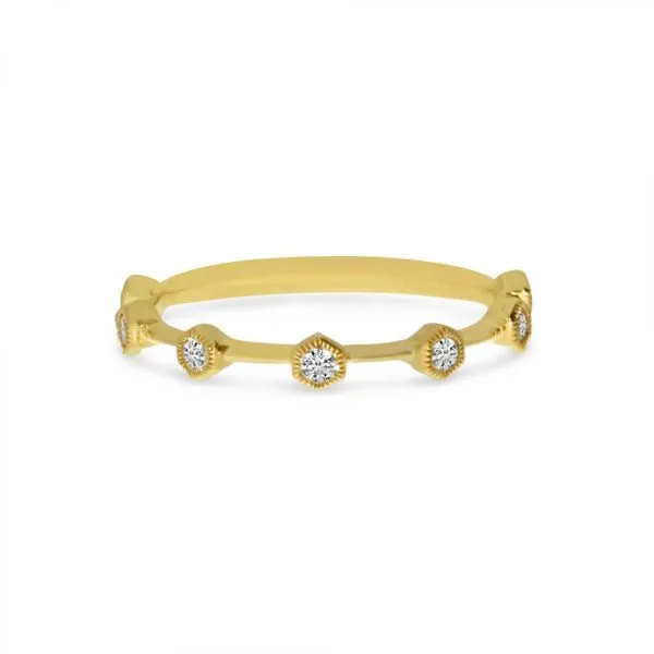 14K Yellow Gold Diamond Hexagon Stackable Ring Ambassador Diamond Jewelers Tucson, AZ