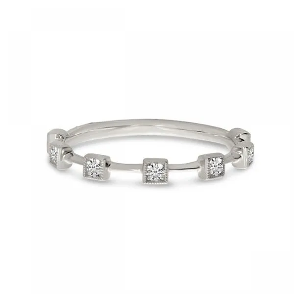 14K White Gold Diamond Square Stackable Ring Clater Jewelers Louisville, KY
