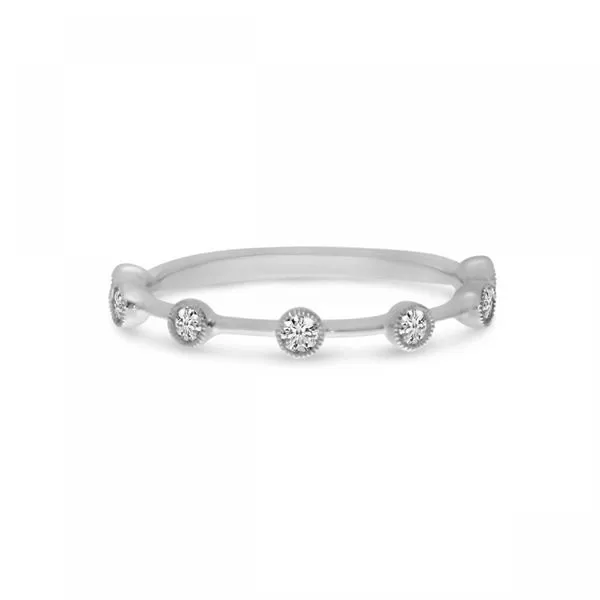 14K White Gold Round Diamond .19 ct Stackable Ring Woelk's House of Diamonds Russell, KS