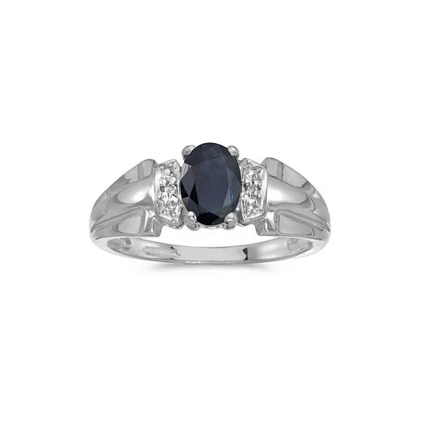 10k White Gold Oval Sapphire And Diamond Ring Ambassador Diamond Jewelers Tucson, AZ