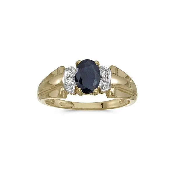 14k Yellow Gold Oval Sapphire And Diamond Ring Ambassador Diamond Jewelers Tucson, AZ
