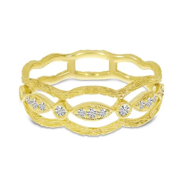14K Yellow Gold Brushed Diamond Band Ambassador Diamond Jewelers Tucson, AZ