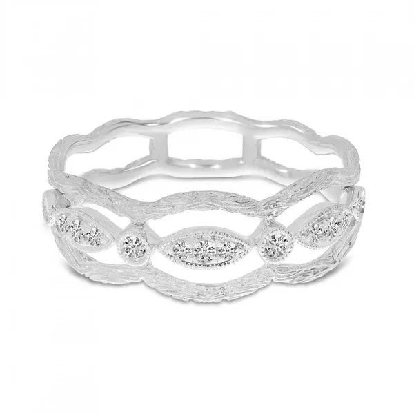 14K White Gold Brushed Diamond Band J. Meredith Jewelers Delafield, WI