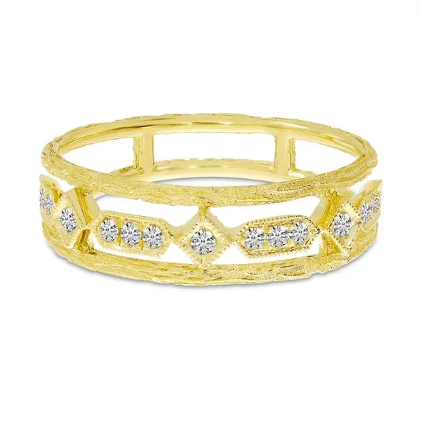 14K Yellow Gold Diamond Brushed Band Ambassador Diamond Jewelers Tucson, AZ