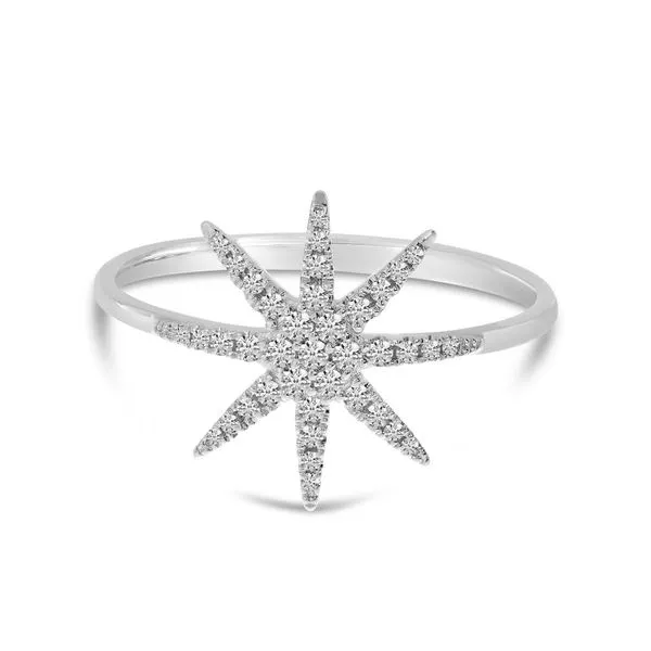 14K White Gold Diamond Starburst Ring J. Meredith Jewelers Delafield, WI
