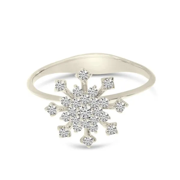 14K White Gold Diamond Snowflake Ring Clater Jewelers Louisville, KY